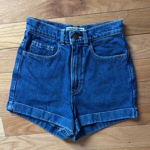 American Apparel Women's Blue Denim High Waisted Shorts